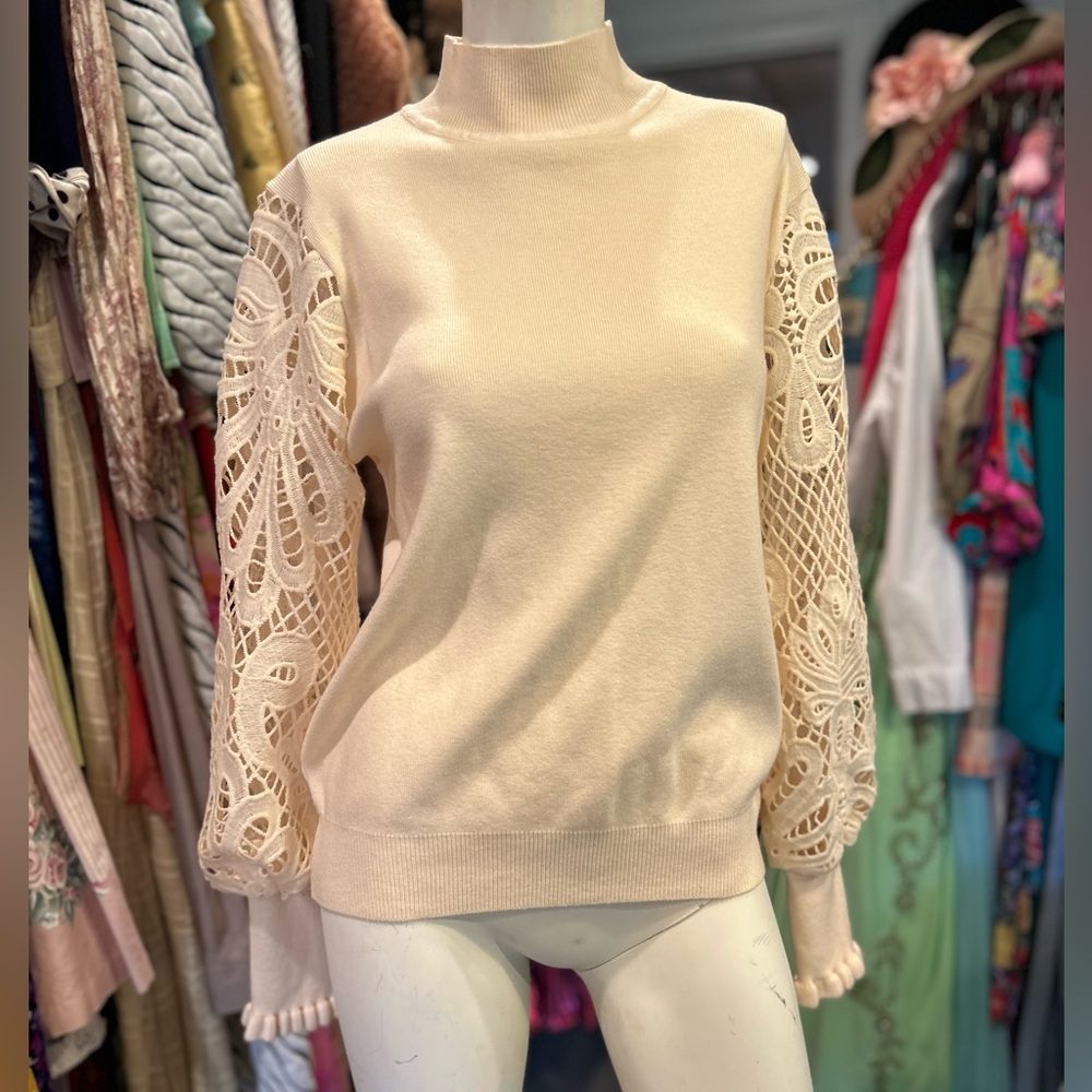 Lace Appliqué Sweater